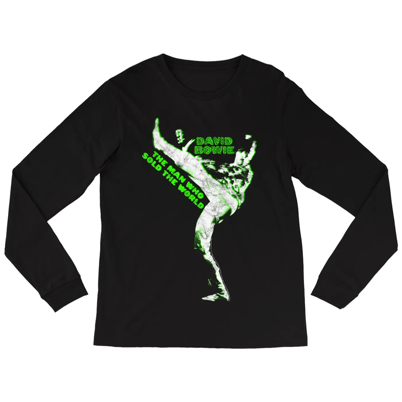 David Bowie Long Sleeve Shirt | Neon Green The Man Who Sold The World David Bowie Shirt