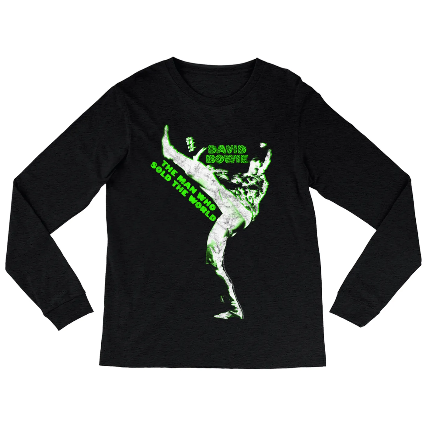 David Bowie Long Sleeve Shirt | Neon Green The Man Who Sold The World David Bowie Shirt