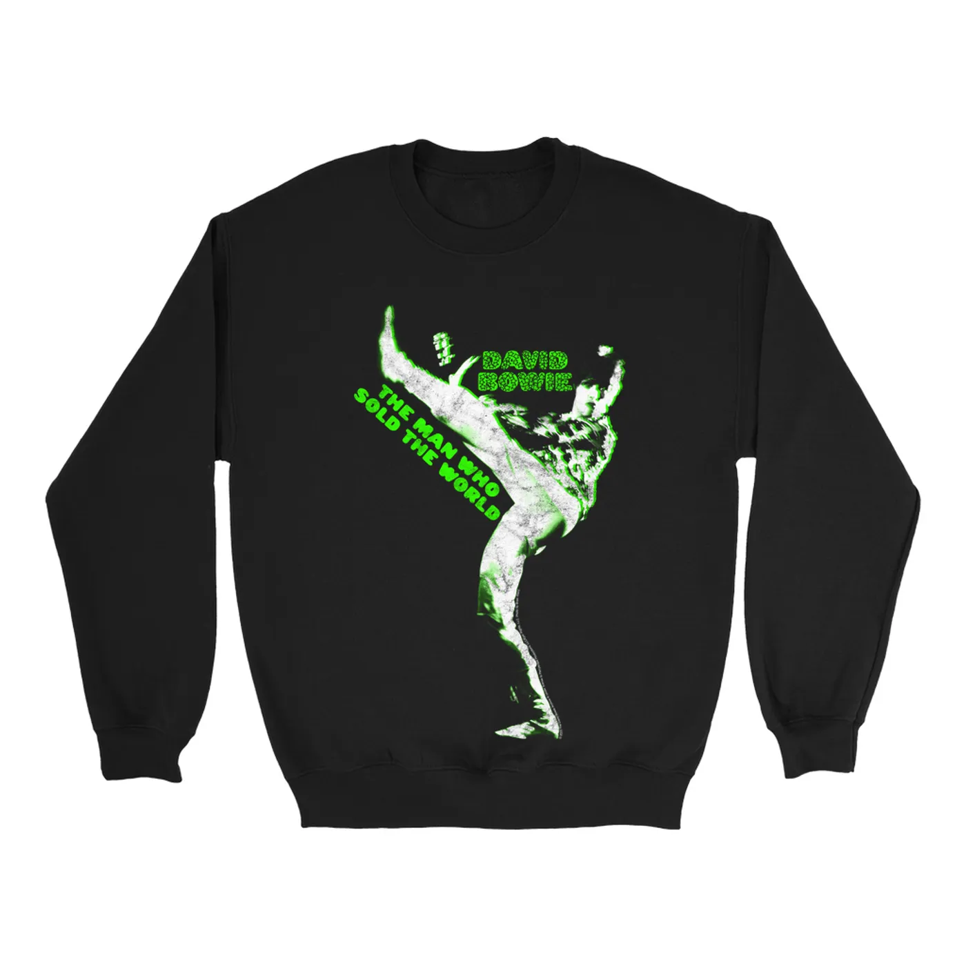 David Bowie Sweatshirt | Neon Green The Man Who Sold The World David Bowie Sweatshirt
