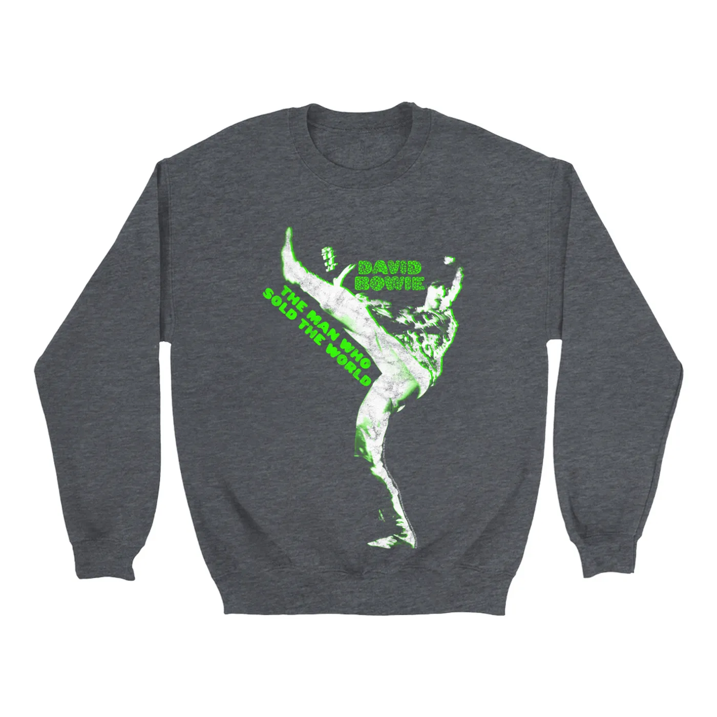 David Bowie Sweatshirt | Neon Green The Man Who Sold The World David Bowie Sweatshirt