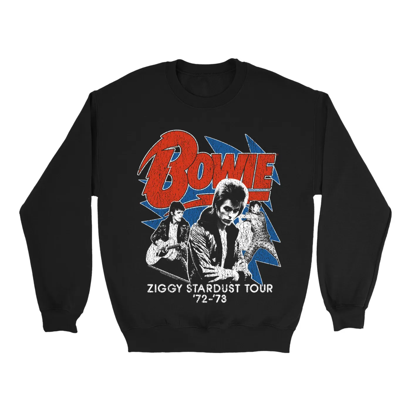David Bowie Sweatshirt | Diamond Dogs Tour 1974 Distressed David Bowie Sweatshirt