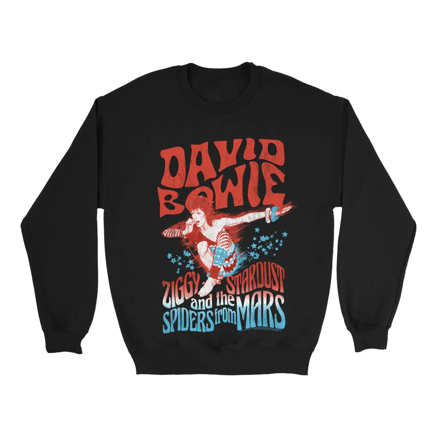 David Bowie Sweatshirt | Red, White, Blue Ziggy Stardust And The Spiders From Mars (Merchbar Exclusive) David Bowie Sweatshirt