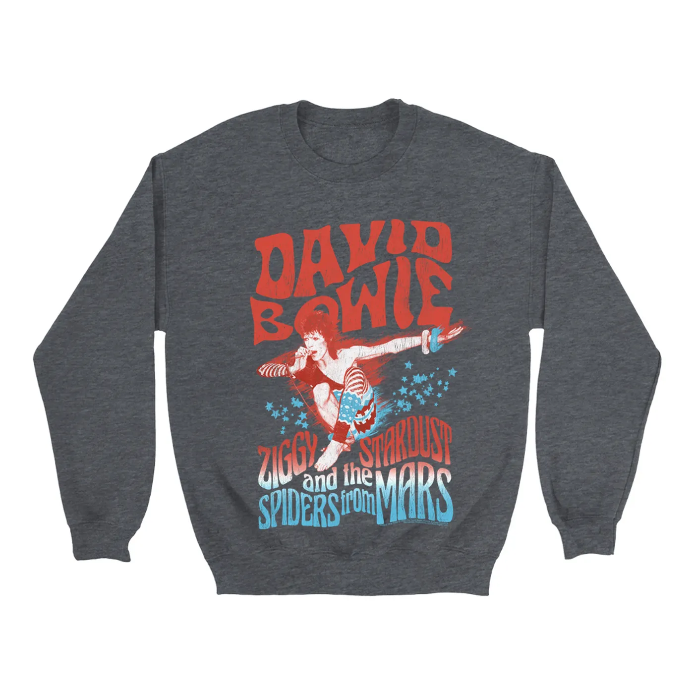 David Bowie Sweatshirt | Red, White, Blue Ziggy Stardust And The Spiders From Mars (Merchbar Exclusive) David Bowie Sweatshirt