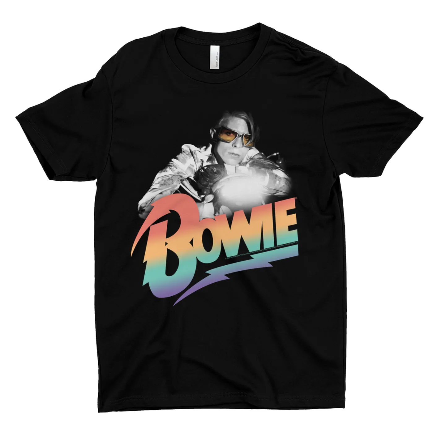 David Bowie T-Shirt | Colorful Ombre Motorcycle Image (Merchbar Exclusive) David Bowie Shirt