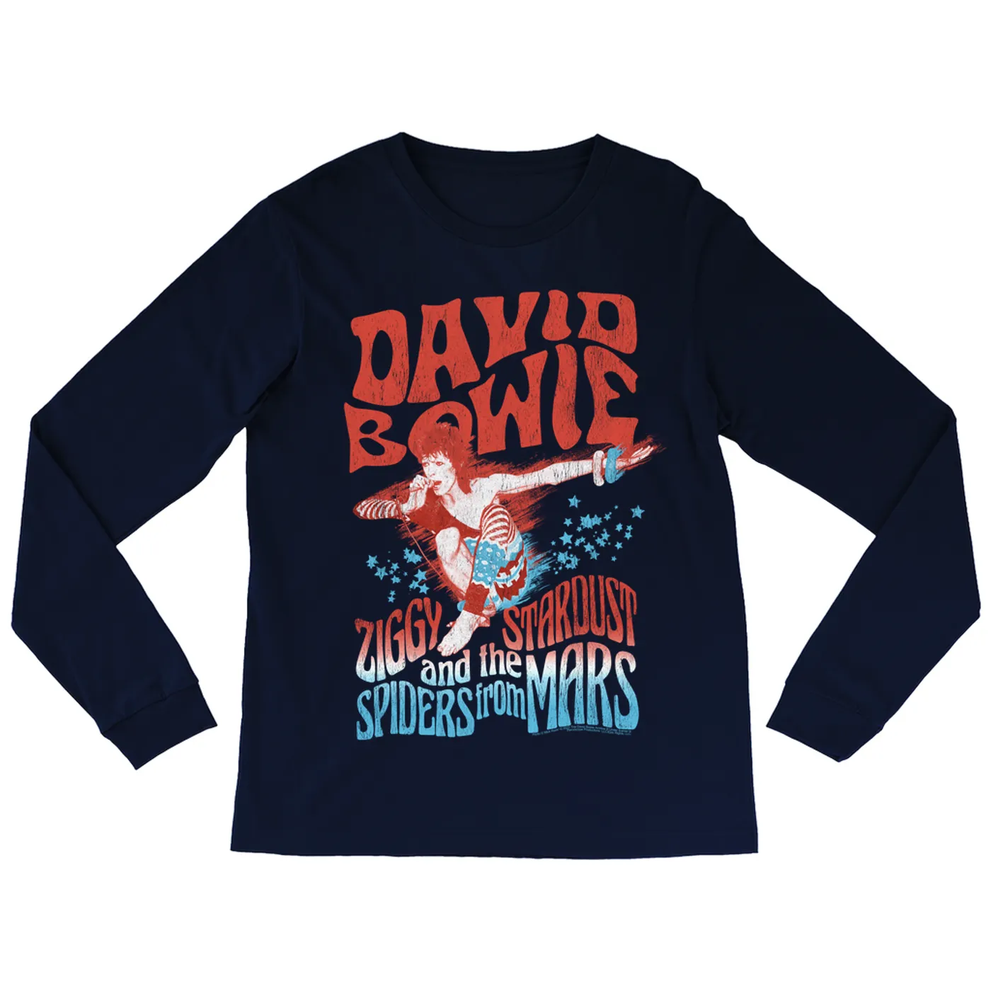 David Bowie Long Sleeve Shirt | Red, White, Blue Ziggy Stardust And The Spiders From Mars (Merchbar Exclusive) David Bowie Shirt