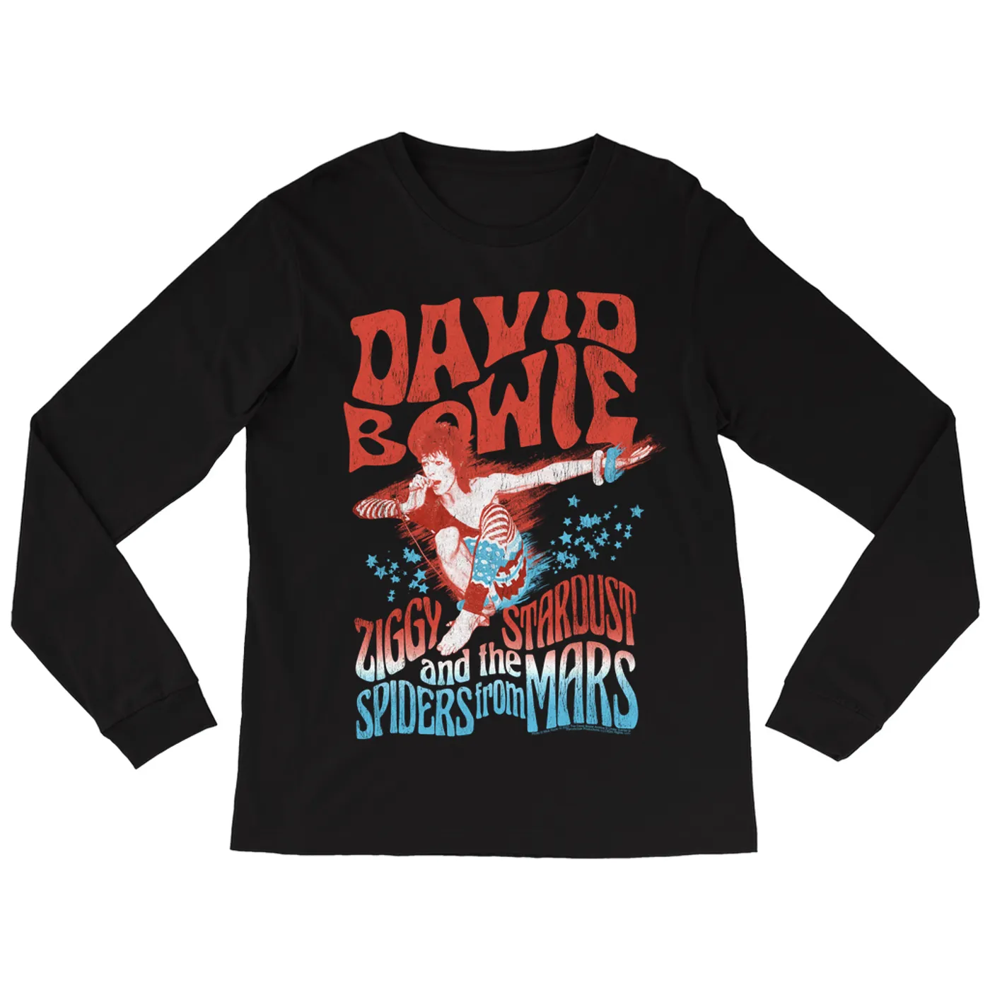 David Bowie Long Sleeve Shirt | Red, White, Blue Ziggy Stardust And The Spiders From Mars (Merchbar Exclusive) David Bowie Shirt