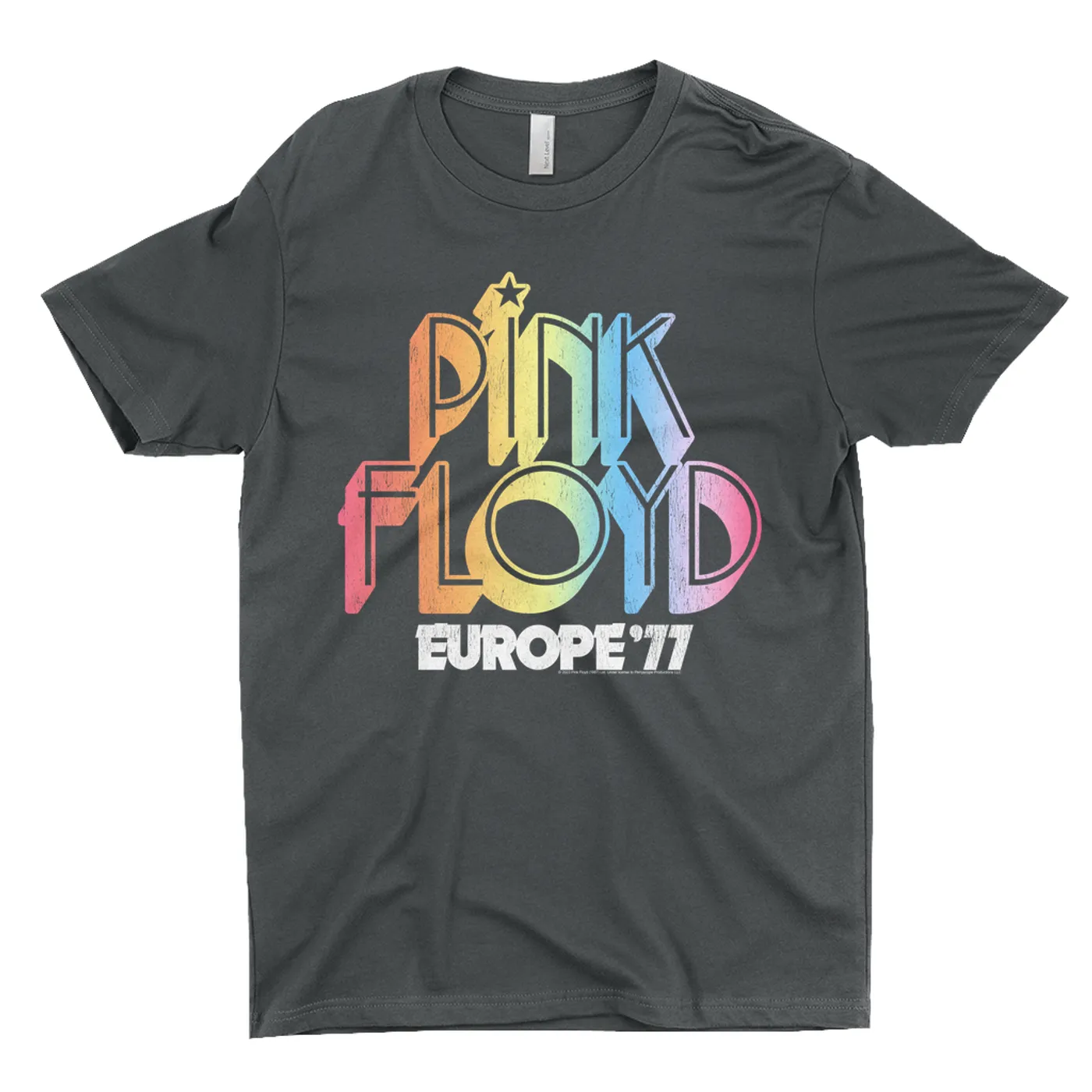 Pink Floyd T-Shirt | Europe '77 Rainbow Ombre Tour Distressed Pink Floyd Shirt