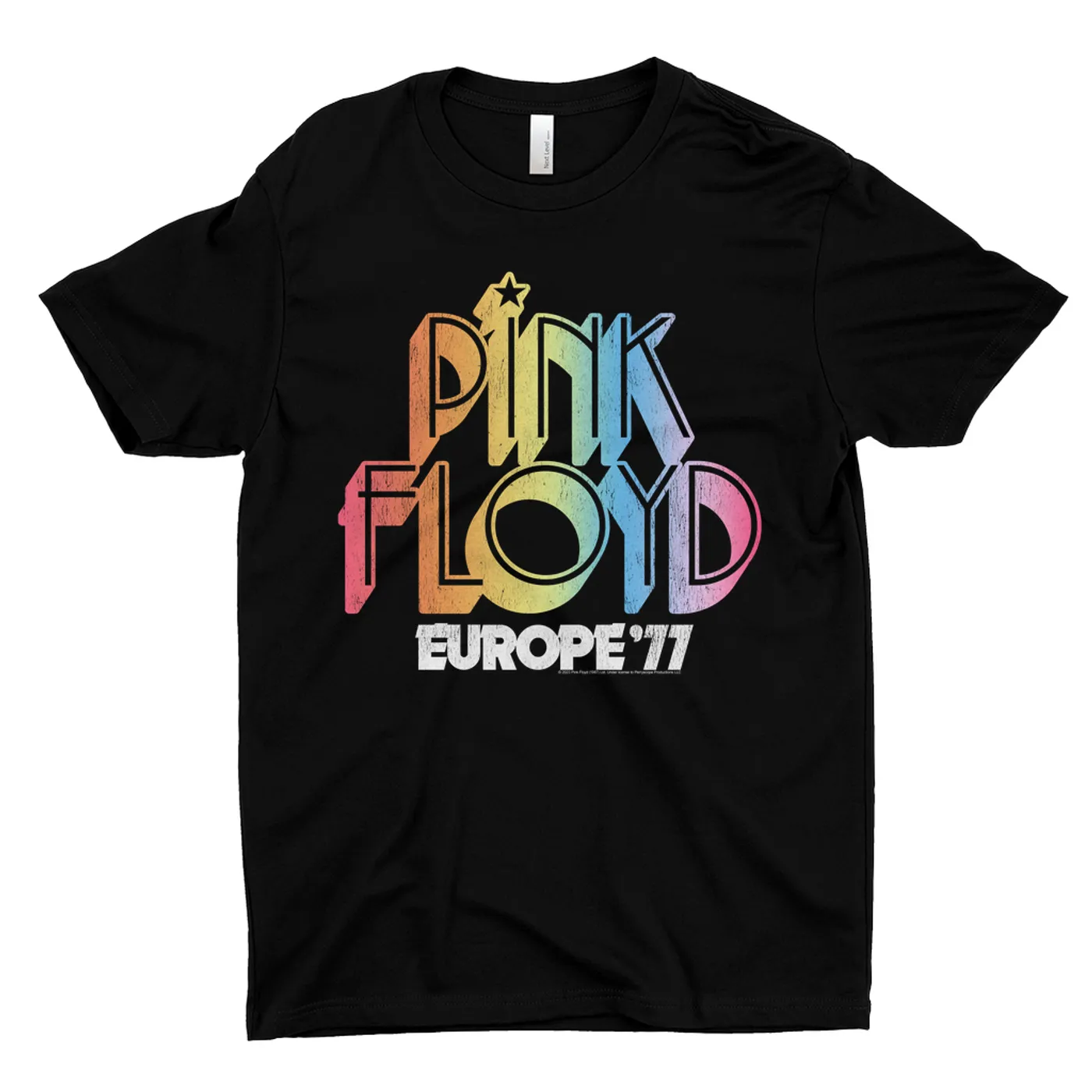 Pink Floyd T-Shirt | Europe '77 Rainbow Ombre Tour Distressed Pink Floyd Shirt