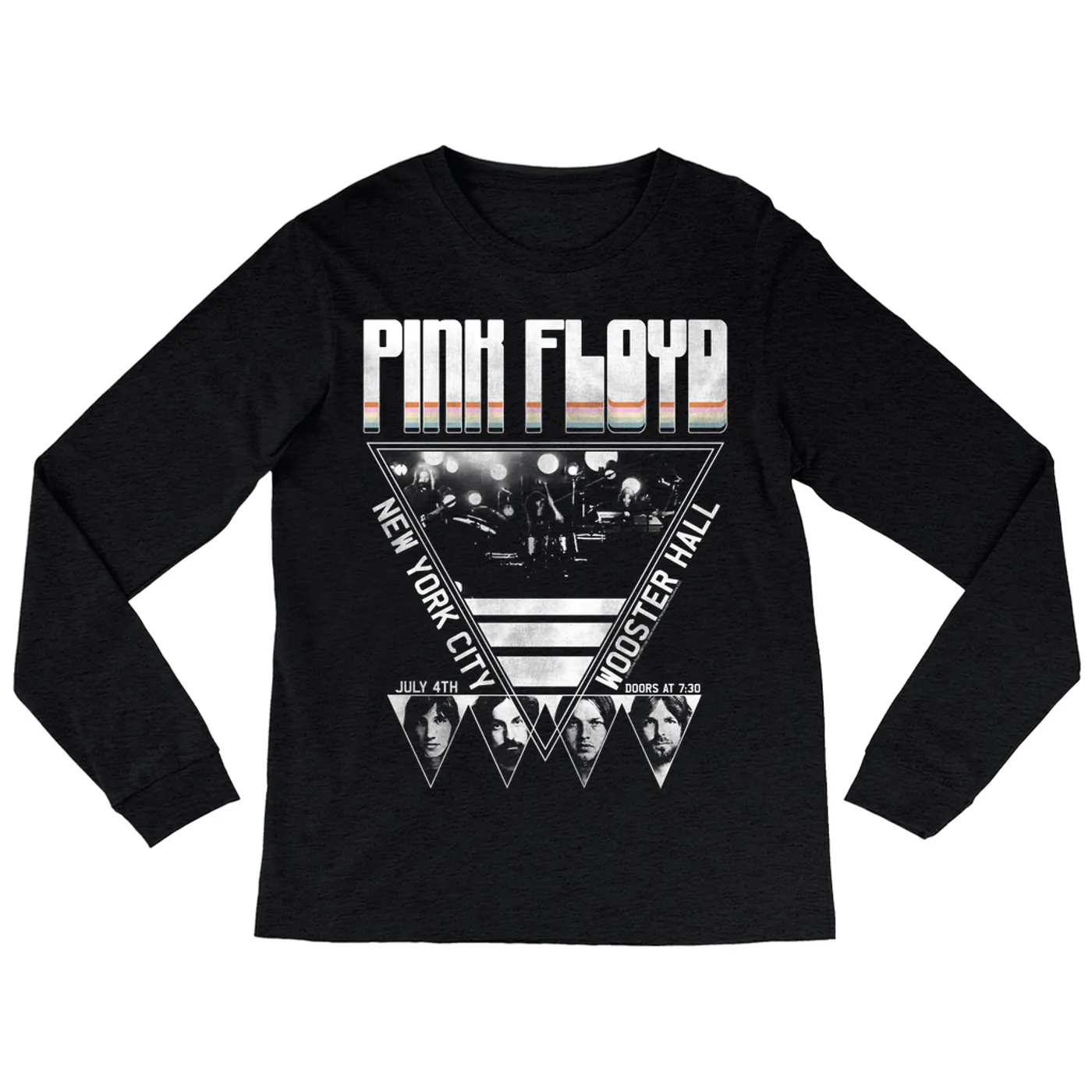 Pink Floyd Long Sleeve Shirt | NYC LIVE In Concert 4th Of July Distressed (Merchbar Exclusive) Pink Floyd Shirt