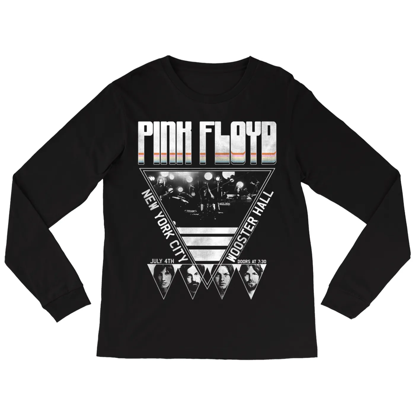 Pink Floyd Long Sleeve Shirt | NYC LIVE In Concert 4th Of July Distressed (Merchbar Exclusive) Pink Floyd Shirt