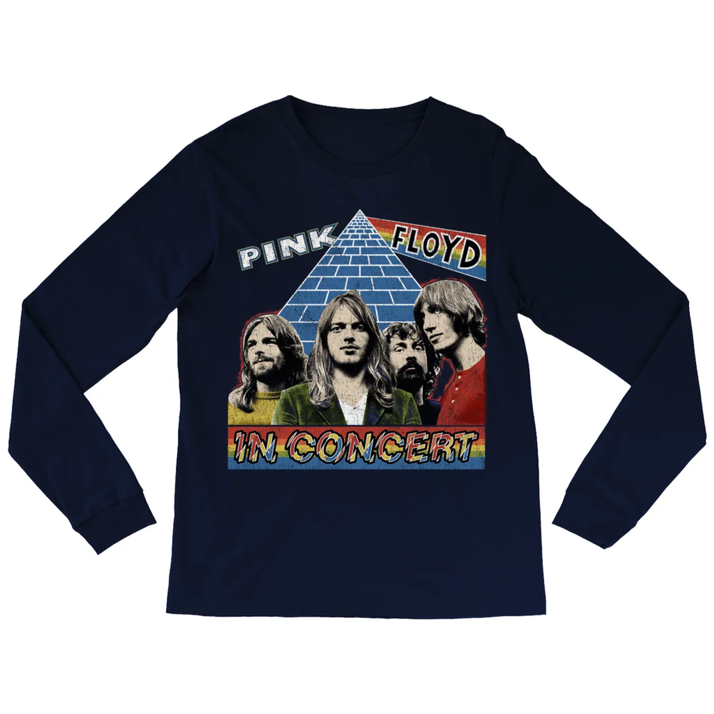Pink Floyd Long Sleeve Shirt | Dark Side Of The Moon In Concert Distressed Pink Floyd Shirt