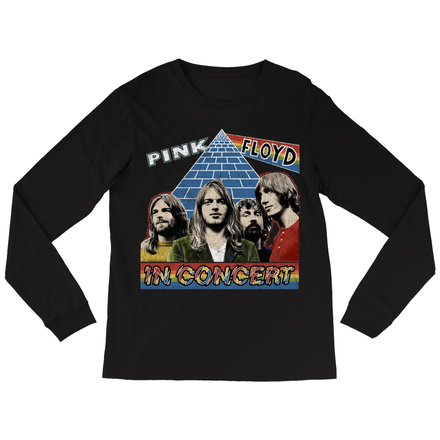 Pink Floyd Long Sleeve Shirt | Dark Side Of The Moon In Concert Distressed Pink Floyd Shirt