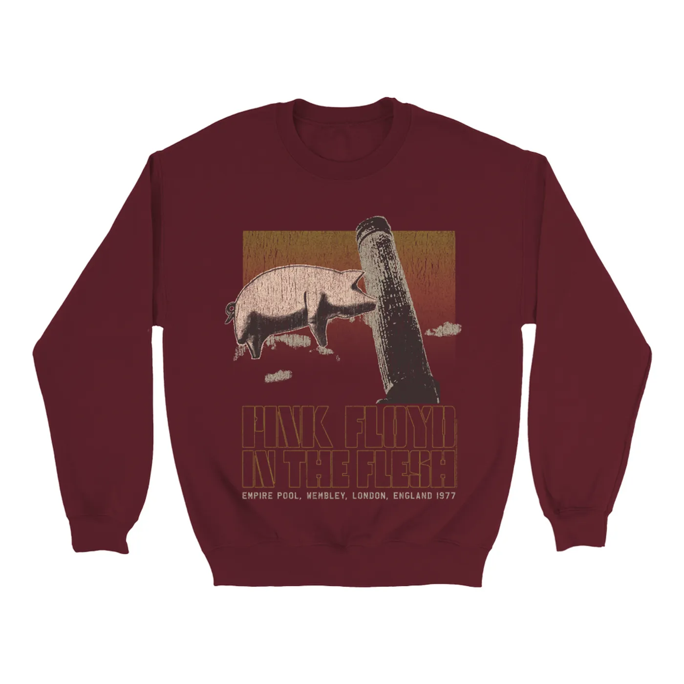Pink Floyd Sweatshirt | In The Flesh London England 1977 Distressed Pink Floyd Sweatshirt