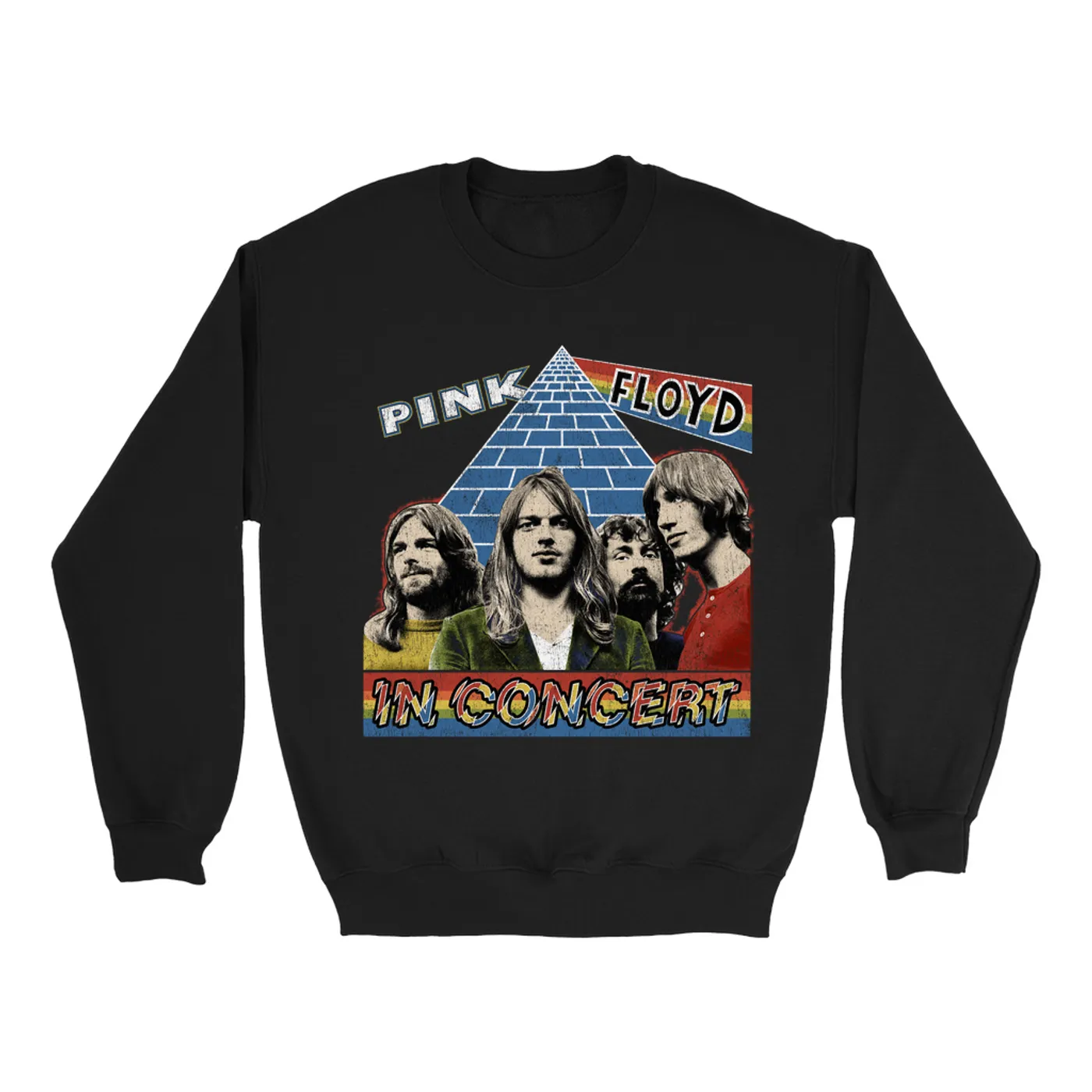 Pink Floyd Sweatshirt | Dark Side Of The Moon In Concert Distressed Pink Floyd Sweatshirt