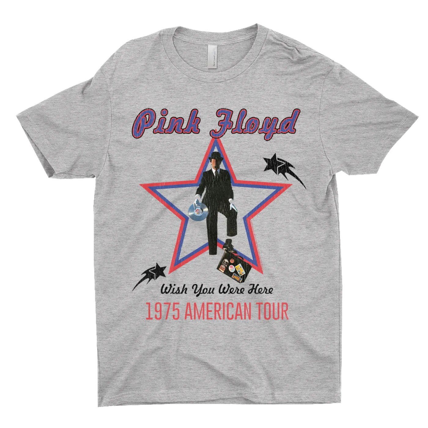Pink Floyd T-Shirt | Wish You Were Here 1975 American Tour Distressed Pink Floyd Shirt
