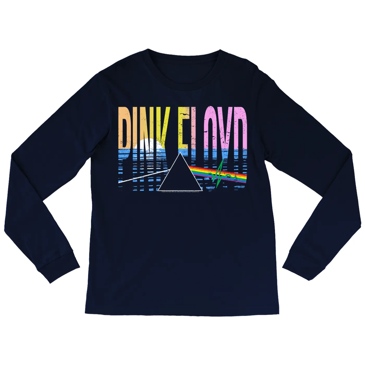 Pink Floyd Long Sleeve Shirt | Dark SIde Of The Moon Tropical Sunset Pink Floyd Shirt