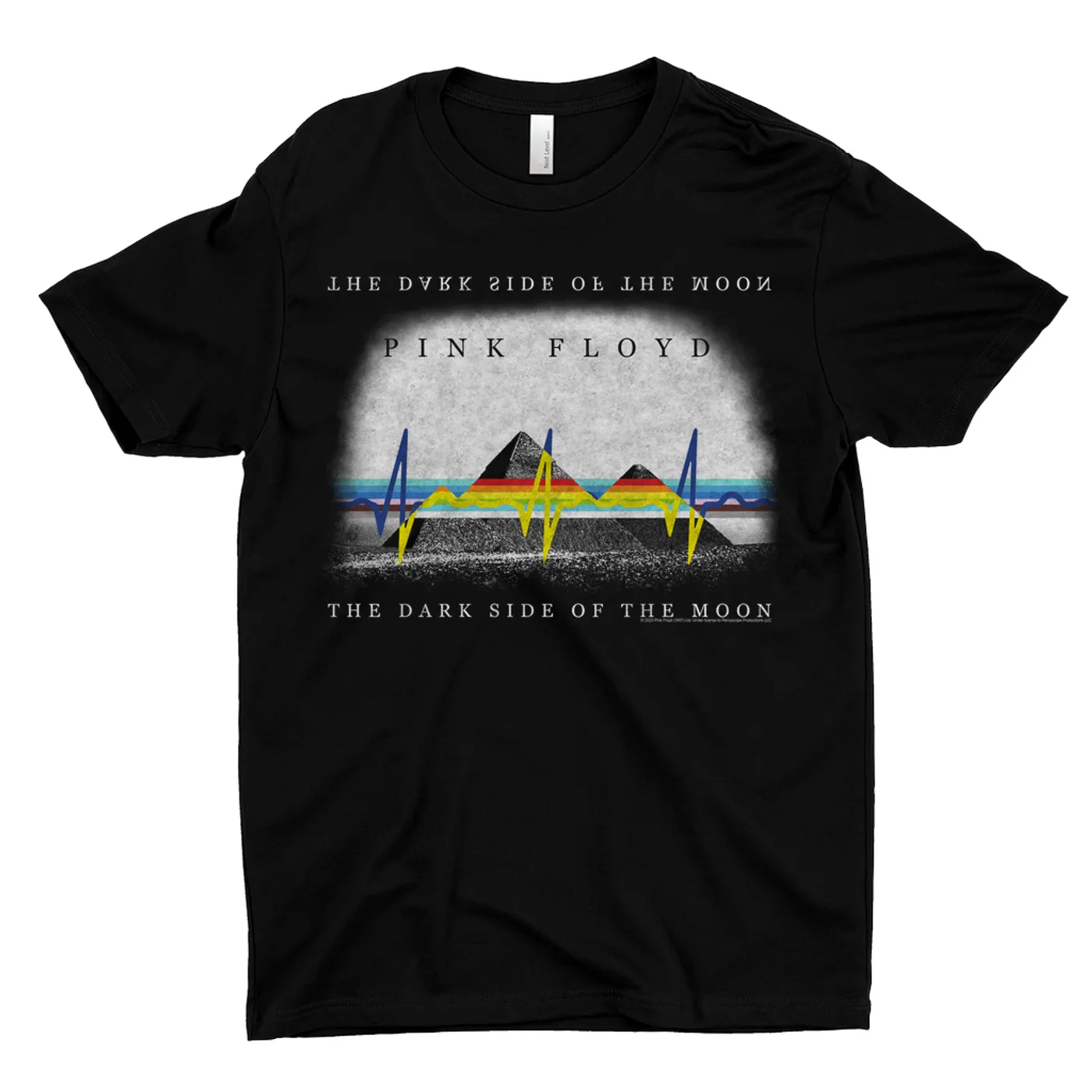 Pink Floyd T-Shirt | Dark Side Of The Moon Pyramid Reflection Distressed Pink Floyd Shirt