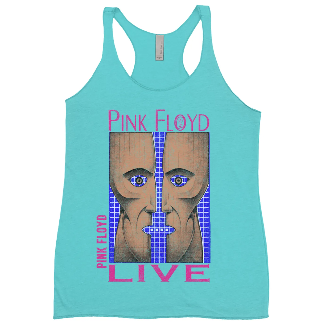 Pink Floyd Ladies' Tank Top | Neon Blue Pink Division Bell Pink Floyd Shirt