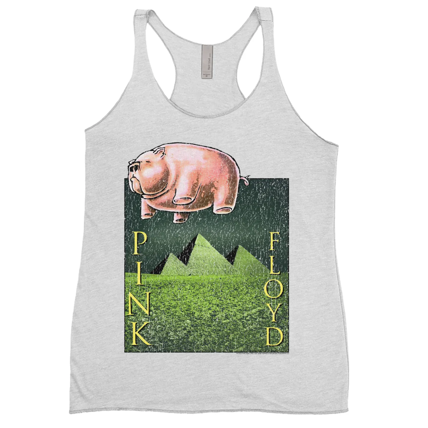 Pink Floyd Ladies' Tank Top | Animals Meets The Pyramids Distressed Pink Floyd Shirt