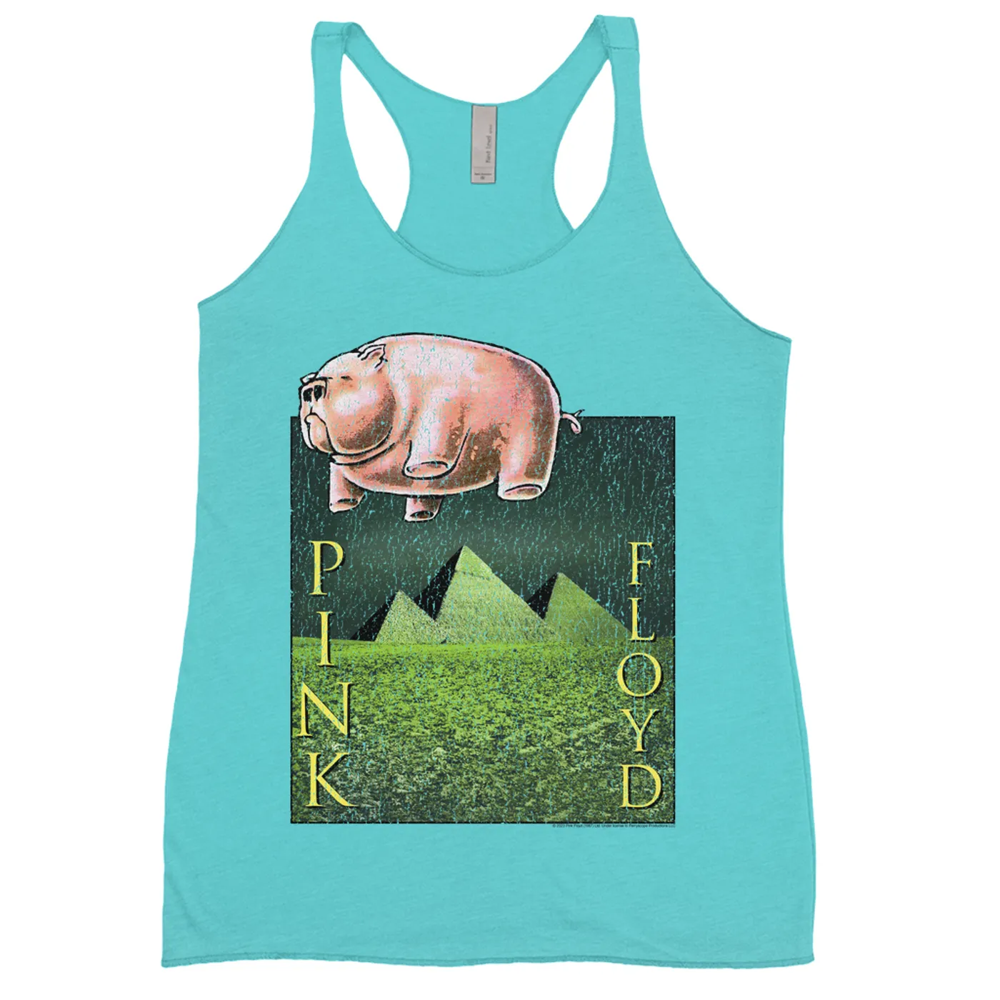 Pink Floyd Ladies' Tank Top | Animals Meets The Pyramids Distressed Pink Floyd Shirt