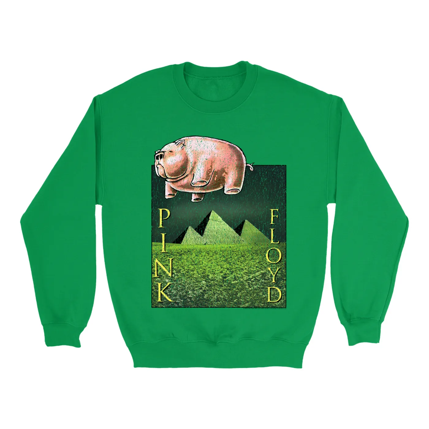 Pink Floyd Bright Colored Sweatshirt | Animals Meets The Pyramids Distressed Pink Floyd Sweatshirt