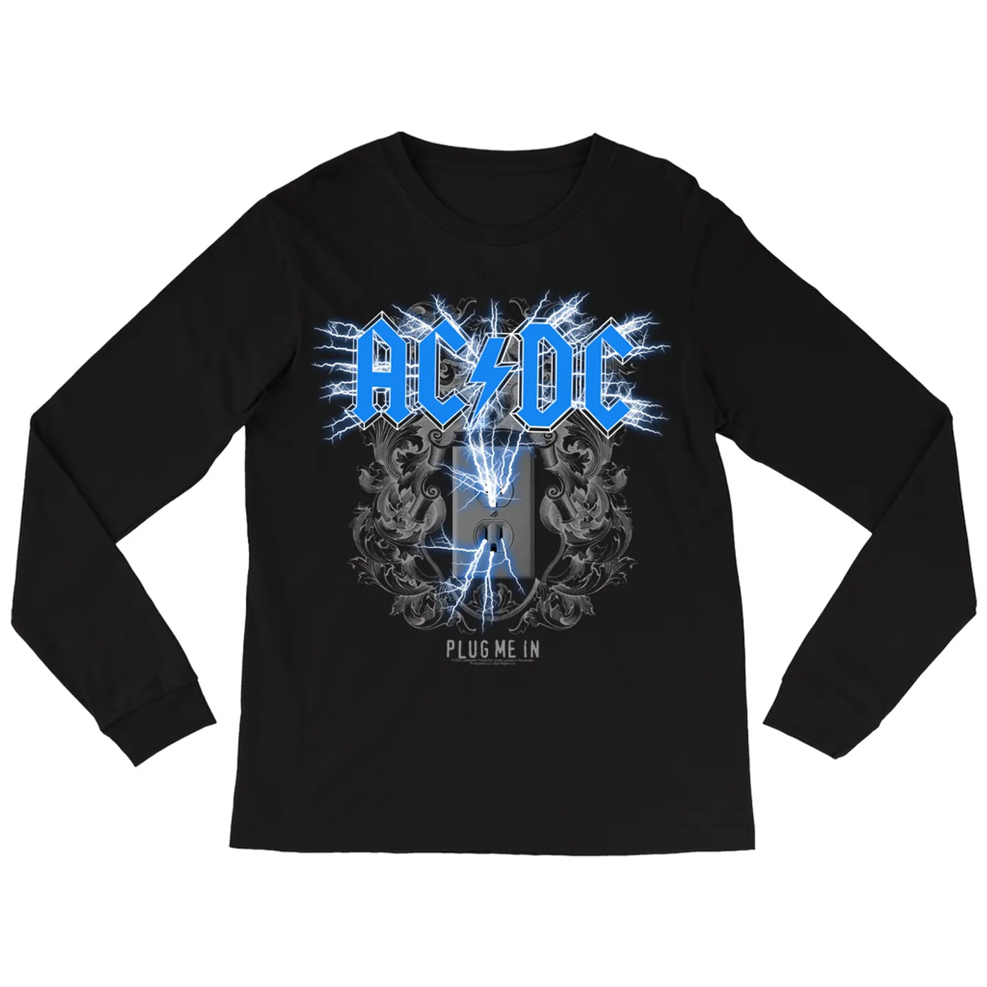 AC/DC Long Sleeve Shirt | Plug Me In Blue (Merchbar Exclusive) ACDC Shirt