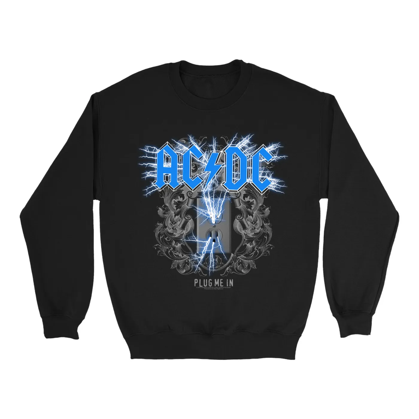 AC/DC Sweatshirt | Plug Me In Blue (Merchbar Exclusive) ACDC Sweatshirt