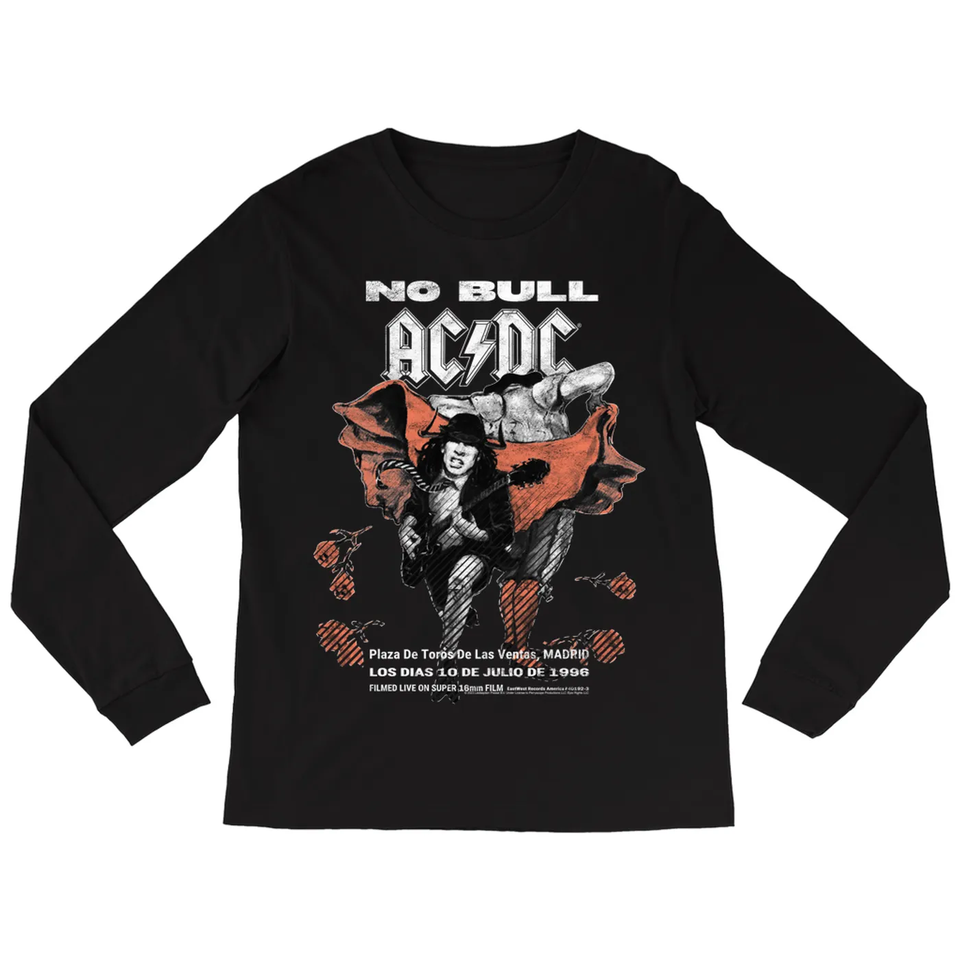 AC/DC Long Sleeve Shirt | No Bull Concert Poster Image ACDC Shirt