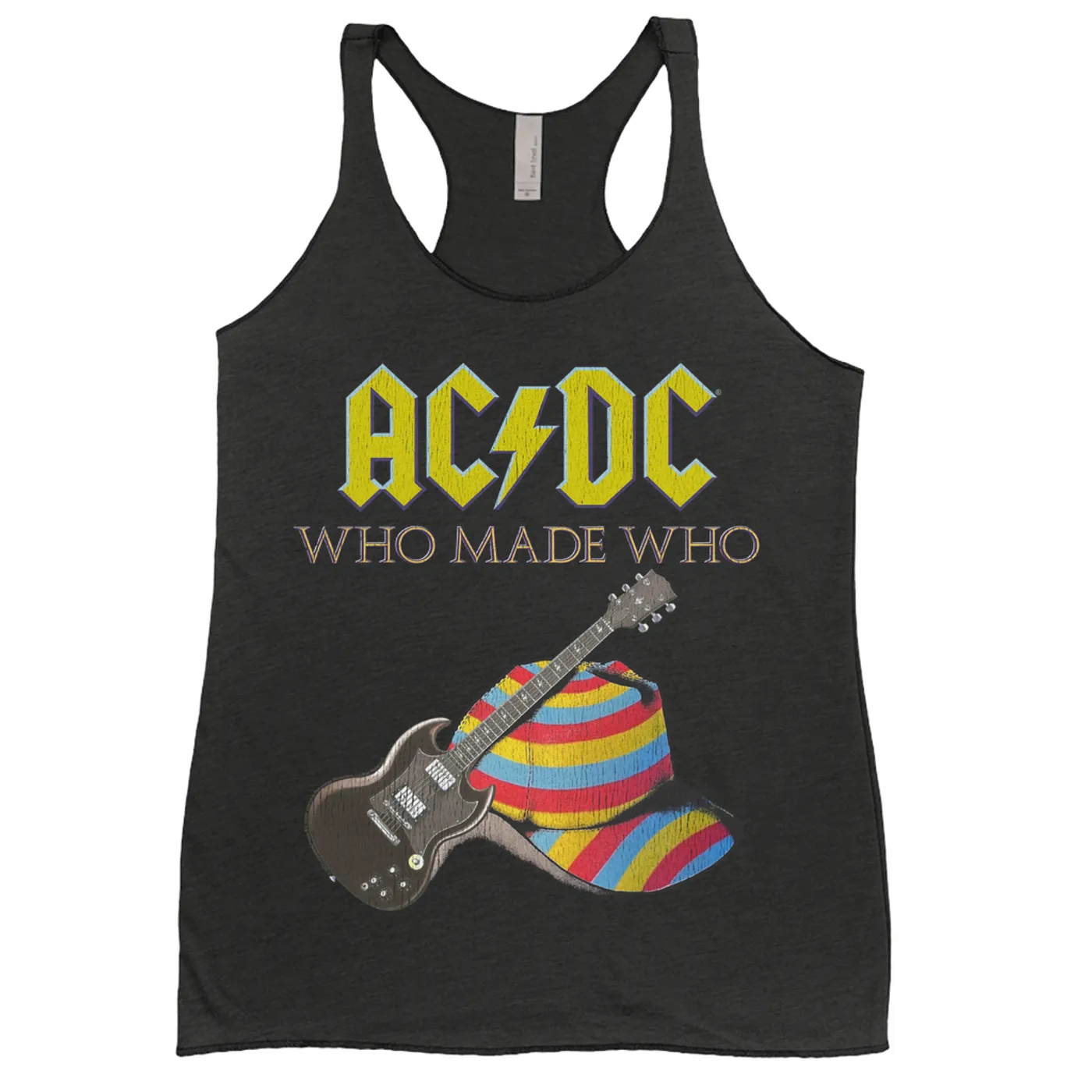AC/DC Ladies' Tank Top | Who Made Who Cap And Guitar ACDC Shirt