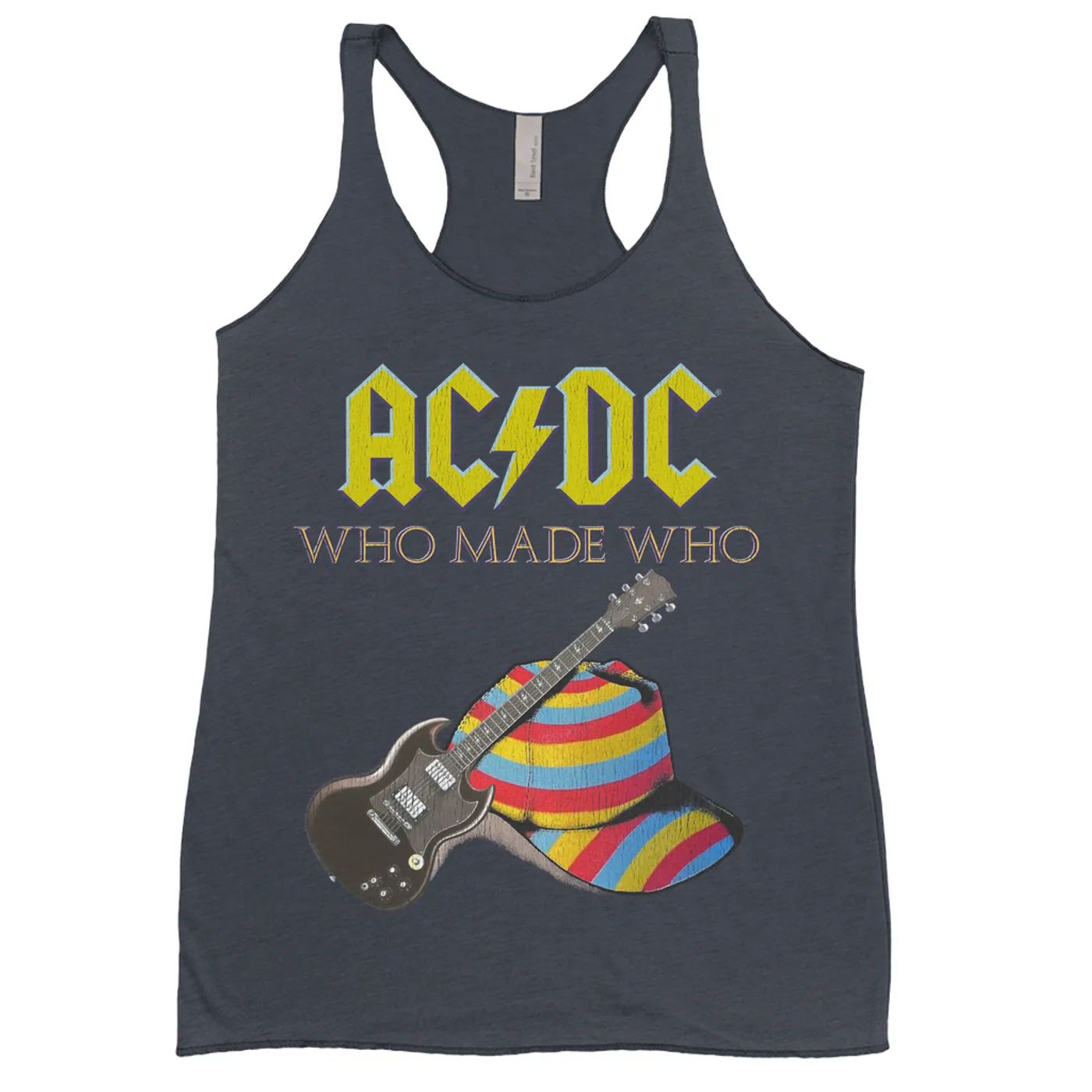 AC/DC Ladies' Tank Top | Who Made Who Cap And Guitar ACDC Shirt