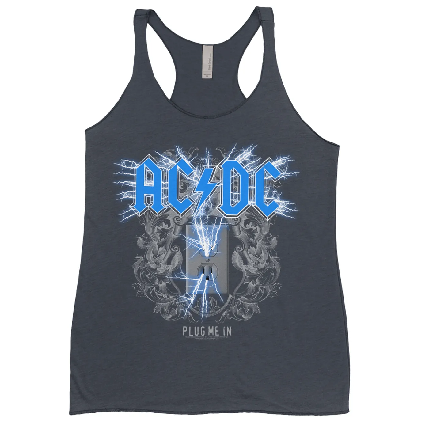 AC/DC Ladies' Tank Top | Plug Me In Blue (Merchbar Exclusive) ACDC Shirt
