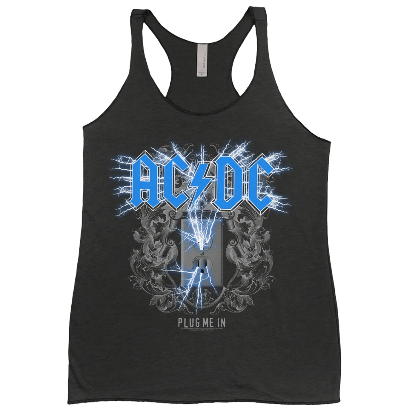 AC/DC Ladies' Tank Top | Plug Me In Blue (Merchbar Exclusive) ACDC Shirt