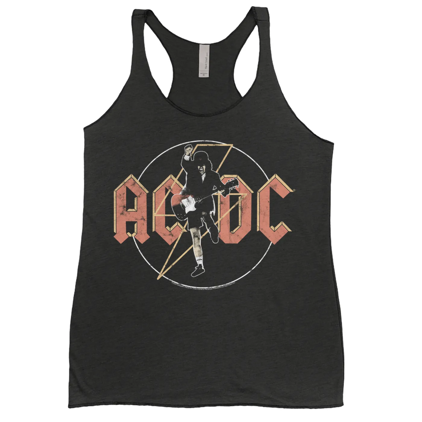 AC/DC Ladies' Tank Top | Angus Young And Logo Distressed ACDC Shirt