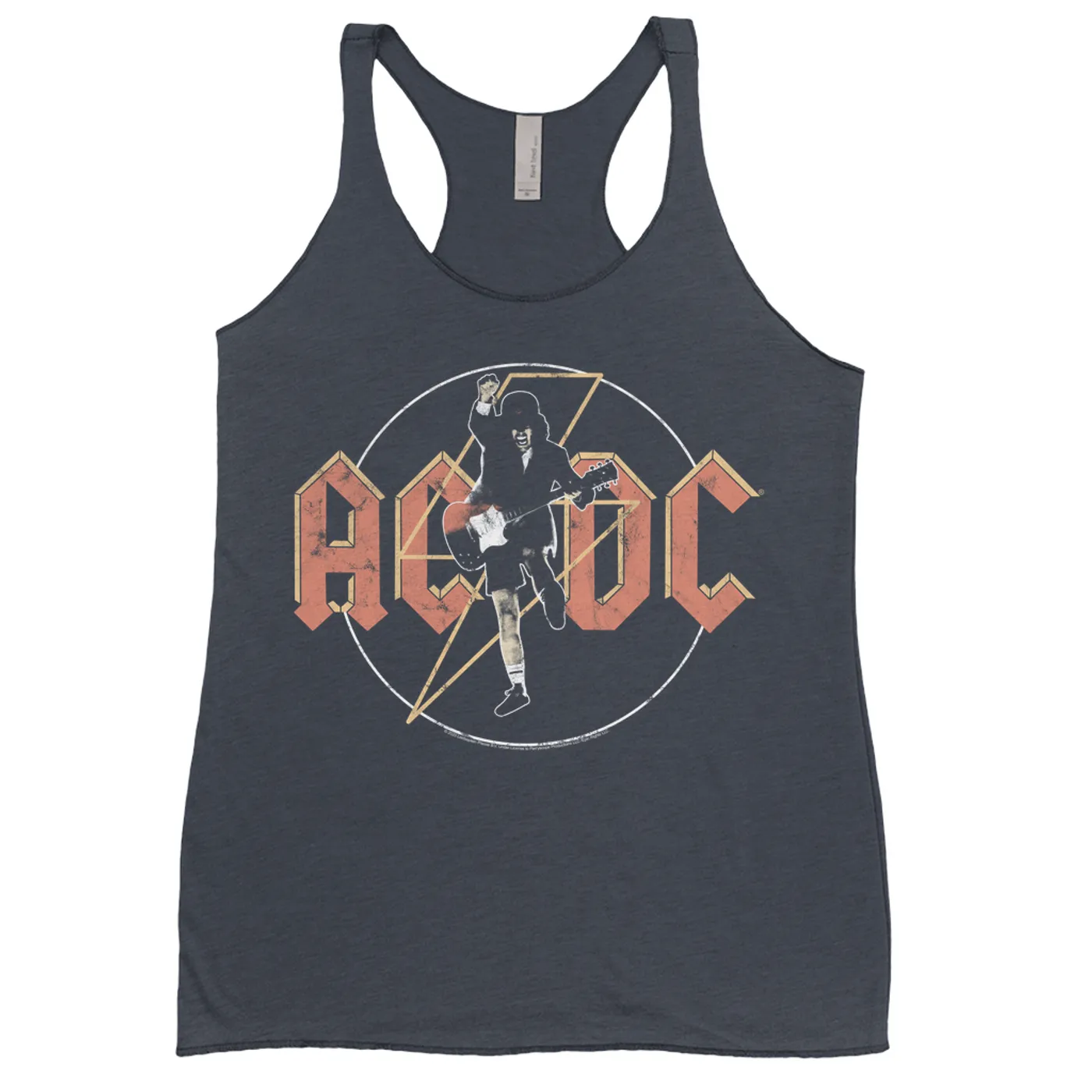 AC/DC Ladies' Tank Top | Angus Young And Logo Distressed ACDC Shirt