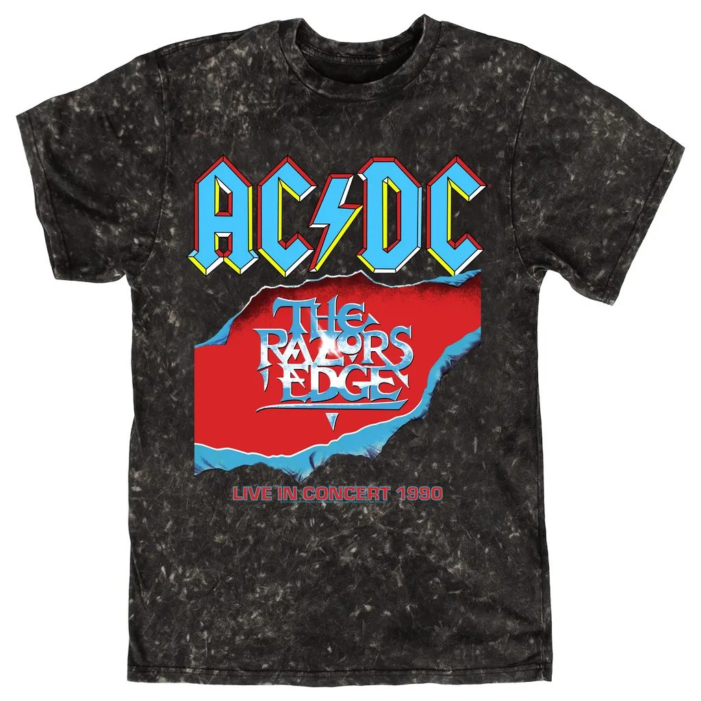 T-shirt | Bold Primary Color Razors Edge Cover Design Mineral Wash Shirt