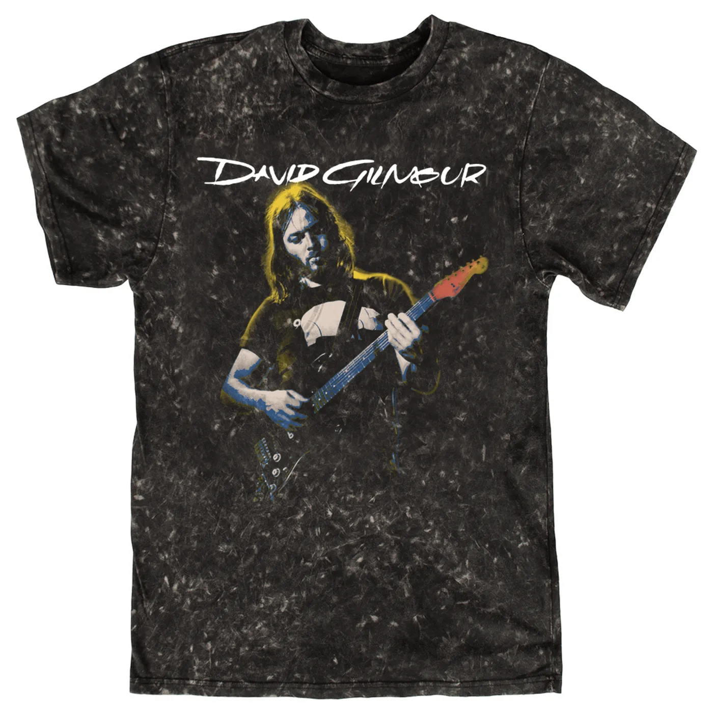 David Gilmour T-shirt | 1977 Color Tinted Photo With Logo David Gilmour Mineral Wash Shirt
