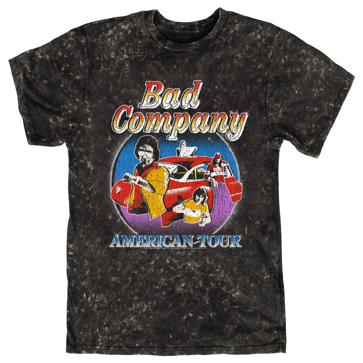 Bad Company T-shirt | Crazy Circles American Tour Distressed Bad Company Mineral Wash Shirt