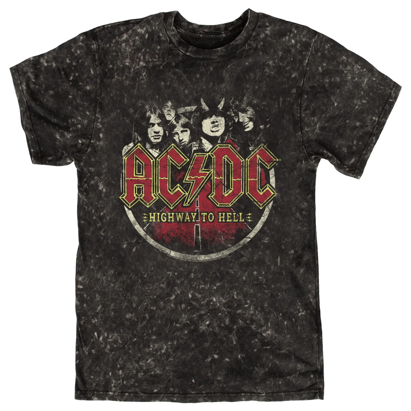AC/DC T-shirt | Highway to Hell On The Road Distressed ACDC Mineral Wash Shirt