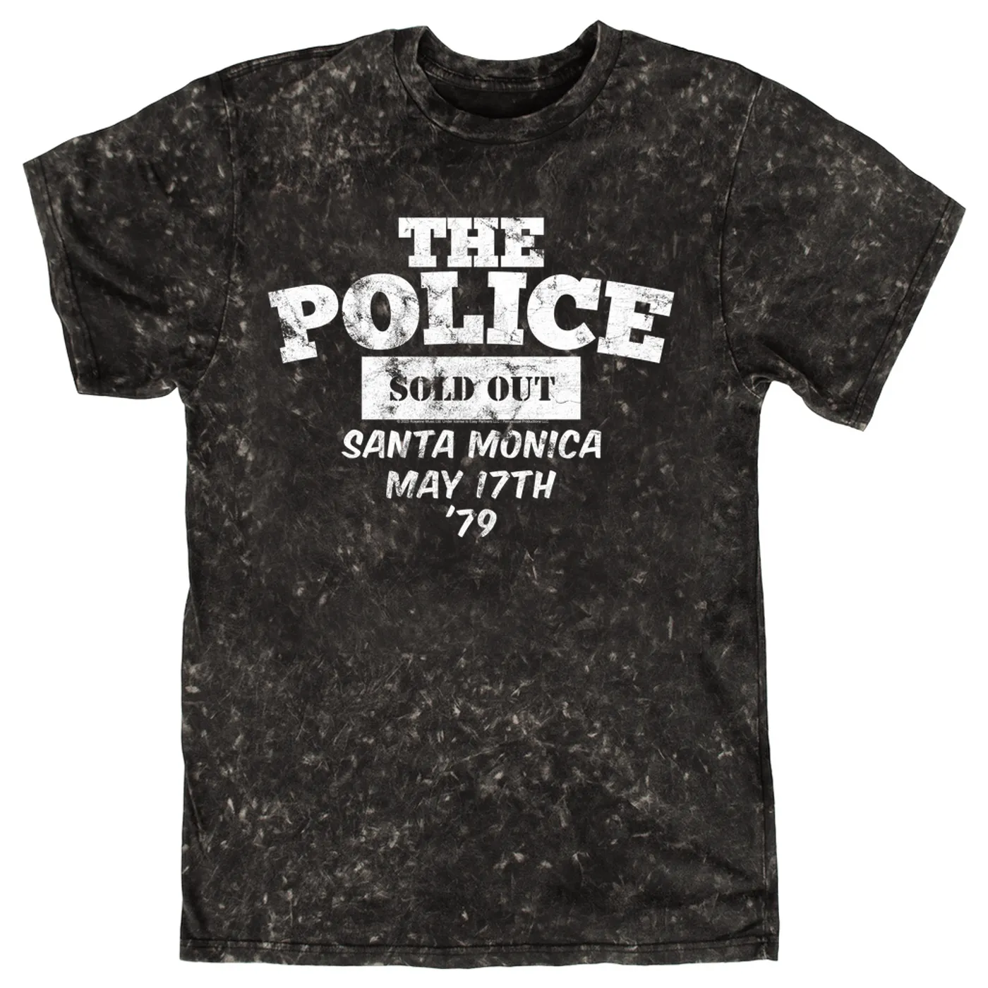 The Police T-shirt | 1979 Santa Monica Sold Out Concert Distressed (Merchbar Exclusive) The Police Mineral Wash Shirt
