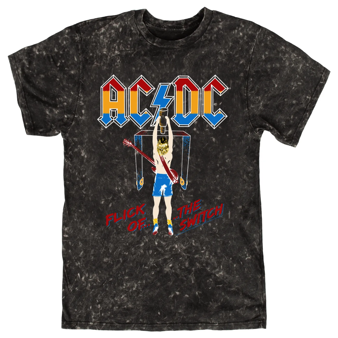 AC/DC T-shirt | Colorful Flick Of The Switch ACDC Mineral Wash Shirt