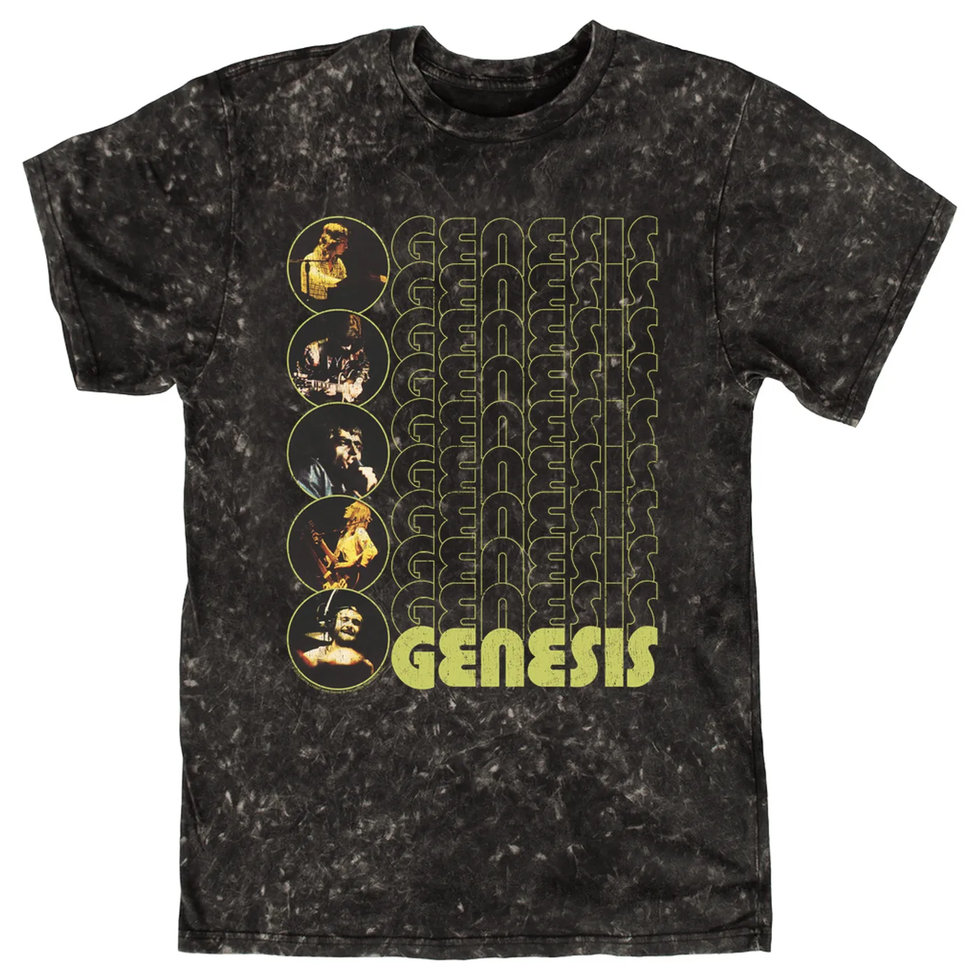 Genesis T-shirt | The Carpet Crawlers Album Design Distressed Genesis Mineral Wash Shirt