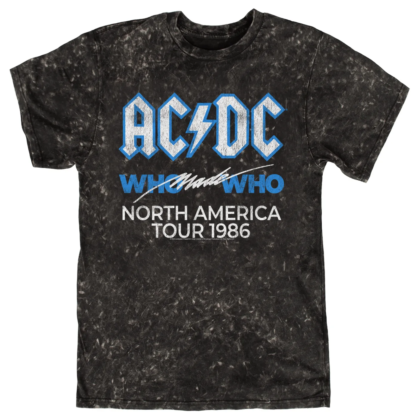 AC/DC T-shirt | Who Made Who North America 1986 Tour Distressed ACDC Mineral Wash Shirt
