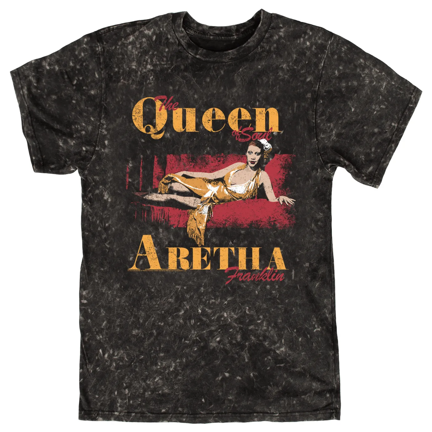 Aretha Franklin T-shirt | The Queen Of Soul La Diva Distressed Aretha Franklin Mineral Wash Shirt