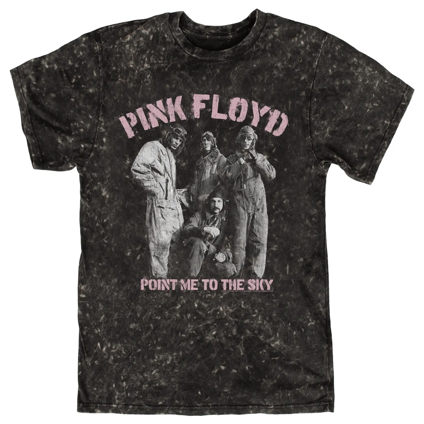Pink Floyd T-shirt | Point Me To The Sky Pink Design Distressed (Merchbar Exclusive) Pink Floyd Mineral Wash Shirt
