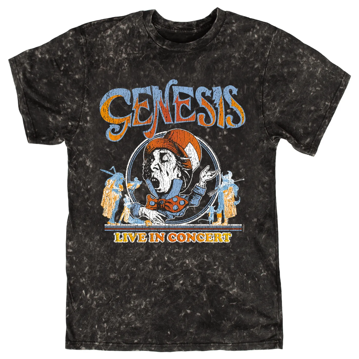 Genesis T-shirt | Mad Hatter Concert Tour Distressed Genesis Mineral Wash Shirt