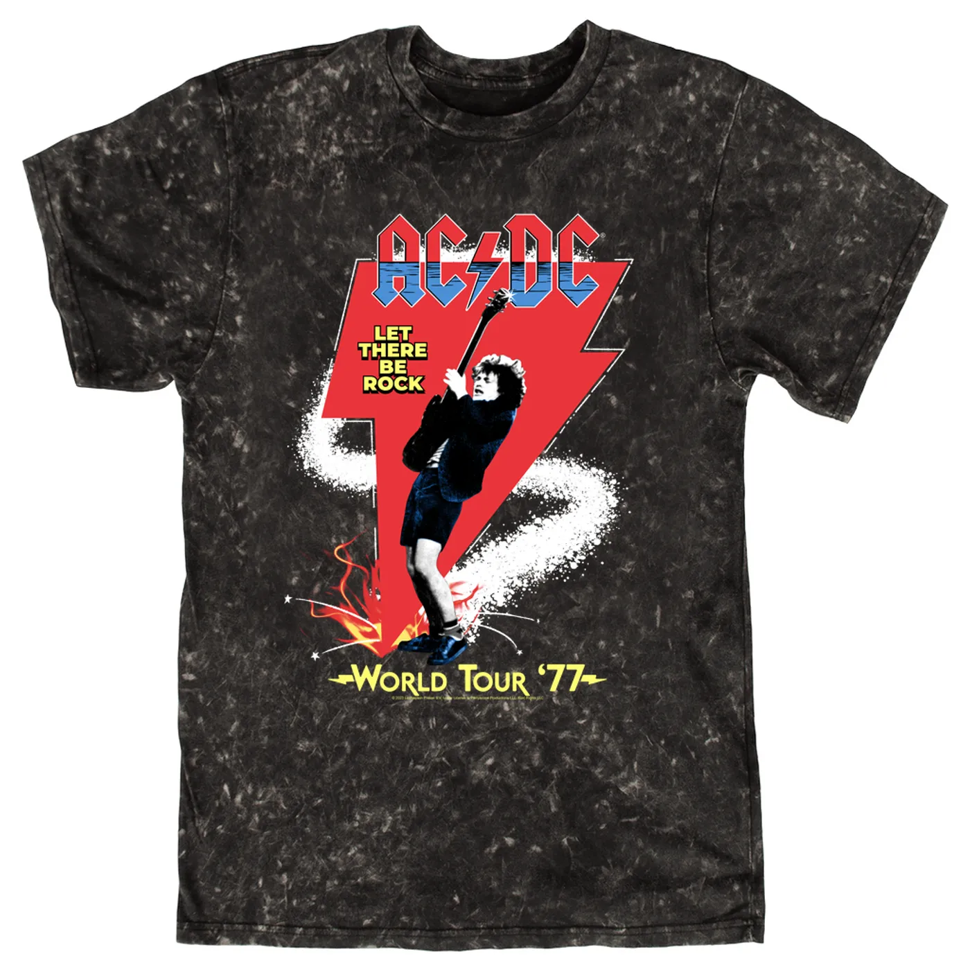 AC/DC T-shirt | Let There Be Rock World Tour 1977 ACDC Mineral Wash Shirt