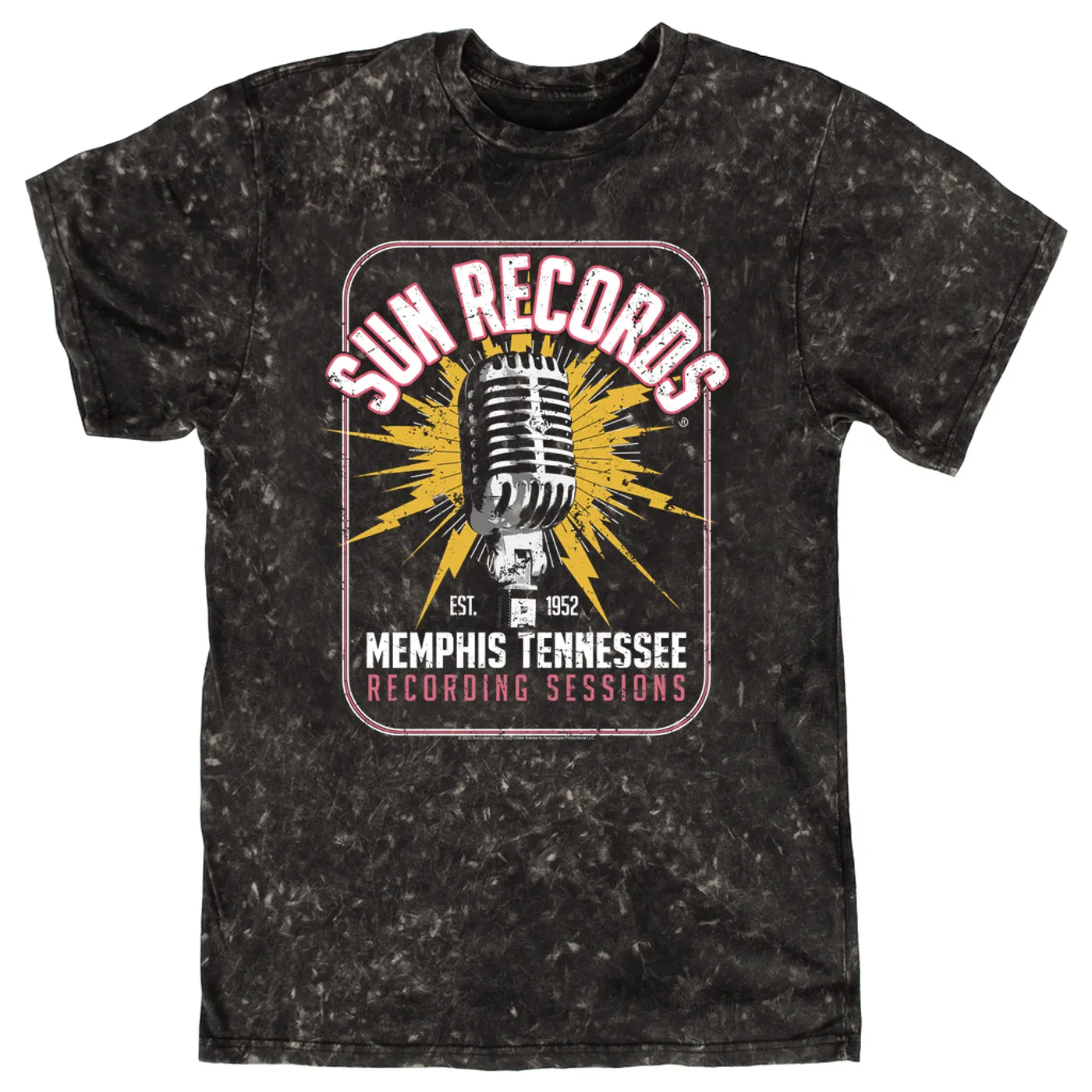 Sun Records T-shirt | Memphis Tennessee Recording Sessions Sun Records Mineral Wash Shirt