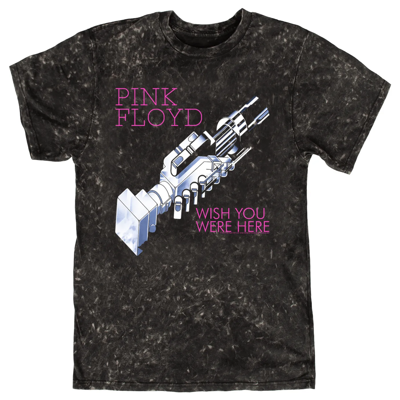 Pink Floyd T-shirt | Neon Pink Wish You Were Here Pink Floyd Mineral Wash Shirt