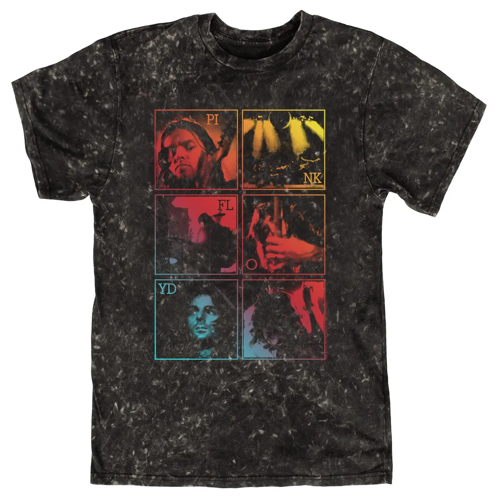 Pink Floyd T-shirt | Dark Side Of The Moon Live Group Ombre Image (Equineop Exclusive) Pink Floyd Mineral Wash Shirt