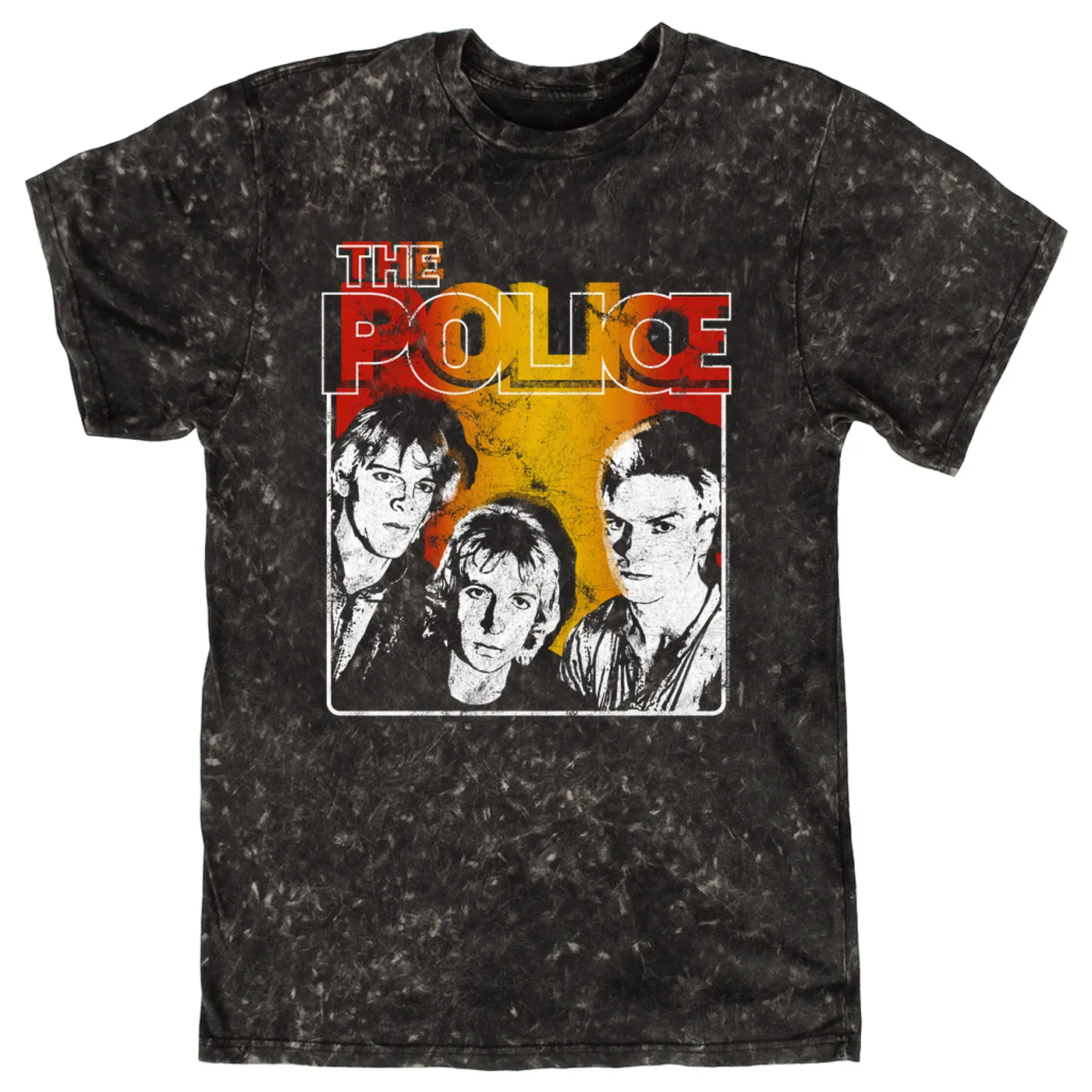The Police T-shirt | Outlandos Ombre Trio Distressed (Merchbar Exclusive) The Police Mineral Wash Shirt